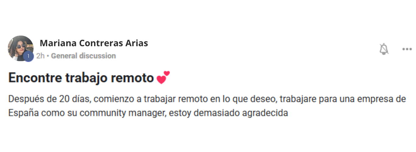 Testimonio de Mariana Contreras Arias: encontró trabajo remoto